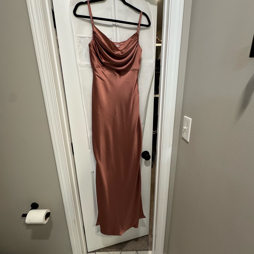 Revelry Skye desert rose Maxi Slip Dress Cowl Neck bridesmaid dress